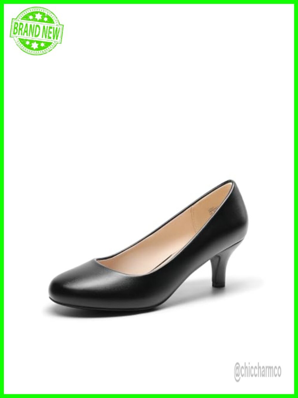 Women's Kitten Heel Pumps Slip On Comfort Latex Padded Shoes